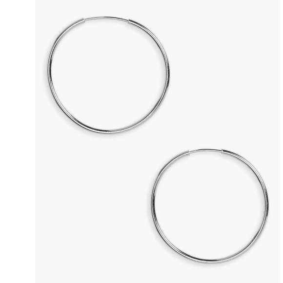 Argento Vivo Sterling Silver  Endless Hoop Earrings - Picture 1 of 9